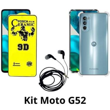 Imagem de Película Fosca + Capinha TPU + Fone de Ouvido para Motorola Moto G52 -