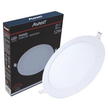 Imagem de Kit 4 Plafon Painel 12w Redondo Embutir Branco Frio 6500k - Avant
