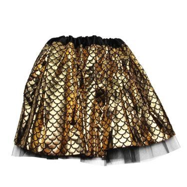 Imagem de Saia Tule Tutu Carnaval e Bloquinho Escamas De Sereia Metalizado Fantasia Silver Festas
