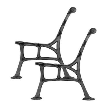 Imagem de Par Pé de Banco Praça Jardim Decoração Praça Ferro Fundido - UNICLÁUDI