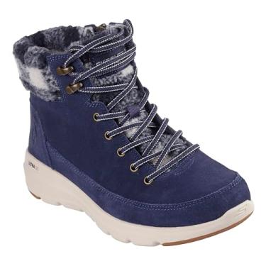 Imagem de Bota feminina de madeira Skechers, On the Go Glacial Ultra, Azul marinho/natural, 41