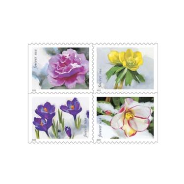Imagem de United States Postal Service Selos de correio Snowy Beauty 2022 Forever First Class - 1 folha e 20 carimbos - férias de inverno