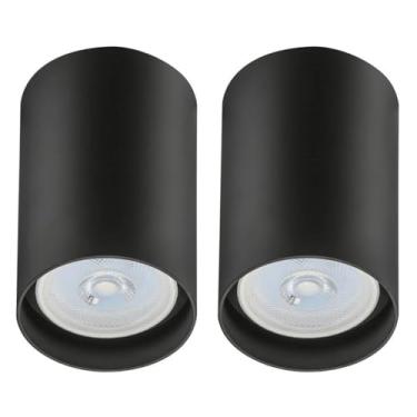 Imagem de Kit 2 Spots de Sobrepor Luminária de Teto Zoom Preto Bivolt Dital Sala Cozinha Escritório