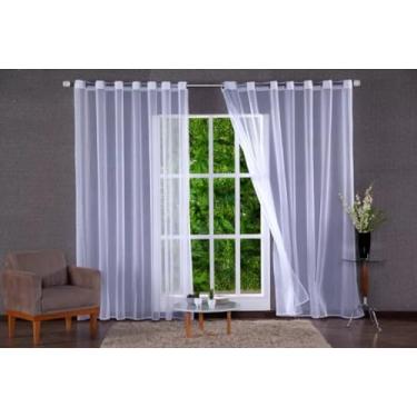 Imagem de Cortina Voil Sem Forro Transparente 6,00x2,80 Sala E Quarto