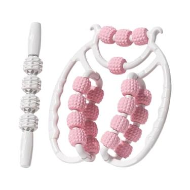 Imagem de oshhni 20 rodas Roller de massagem Relax Roller Gift Multifuncional leve com massagem Stick Handheld para bezerro de pulso de armas, Rosa