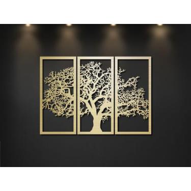 Imagem de Quadro Decorativo Arvore Da Vida Folhagem Vazado Enfeitev - Mdf Store
