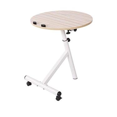 Imagem de P9IDEDFH Mesa de cabeceira móvel de elevação para computador com notebook, mesa lateral para sofá