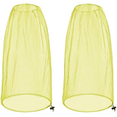 Imagem de Pacote com 2 Rede de Mosquiteiro Extra Grande 106 x 63 cm Grande Rede para Insetos Jumbo para Homens e Mulheres Cabe na maioria dos chapéus, Amarelo