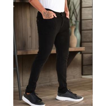 Imagem de Calça Jeans Preta Masculina Moda 2025 Básica Casual - Achadinhos.com, 