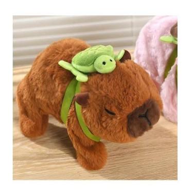 Imagem de Capivara de Pelúcia Interativa com Som e Movimento – Brinquedo Engraçado que Pula Sozinha, Presente Criativo para Crianças e Adultos (Marrom)