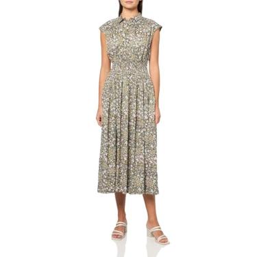 Imagem de Lucky Brand Vestido feminino midi com cintura caída, Floral oliva, GG