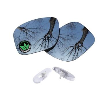 Imagem de Raydi Lentes de reposição de policarbonato e protetores de nariz para óculos de sol quadrados RayBan RB3483 60 mm - Espelho de titânio prateado - Polarizado