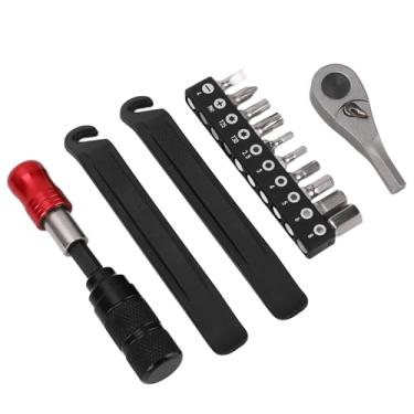 Imagem de Rustproof 2-Way Ajustável Metal Bike Ratchet Socket Wrench Set Com 10 Bits, Versátil Repair Tool Kit para Bicicletas