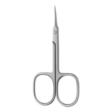 Imagem de Tesoura de cutícula com ponta curva de aço inoxidável, lâmina fina, cortador de unhas, aparador, ferramentas de manicure, removedor de sobrancelhas, prateado fosco