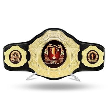 Imagem de HANDSY Cinto de campeonato pesado fundido para adultos – Cinto de troféu de couro verdadeiro para esportes, prêmios, presentes, eventos, luta livre e prêmios