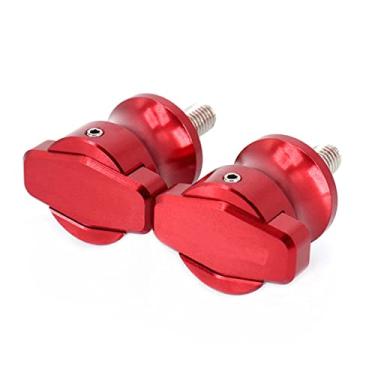 Imagem de Acc-Creativity Par de bobinas deslizantes de carretel de braço oscilante para motocicleta compatível com Triumph Street Triple 765 675 RS 2020-2022 (vermelho)