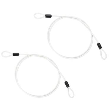 Imagem de PATIKIL Cabo de aço inoxidável revestido de vinil de 5/81.3 cm de diâmetro com laços, 2 peças de corda de fio flexível de 1,2 m (119,4 cm) Cadeado de corrente de segurança para iluminação de palco ao