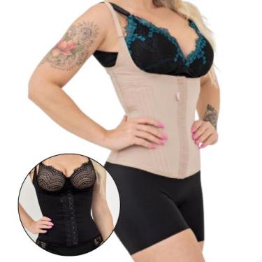 Imagem de Cinta Modeladora C/ Colchetes e Alça Reforçada em Cetinete Alta Compre