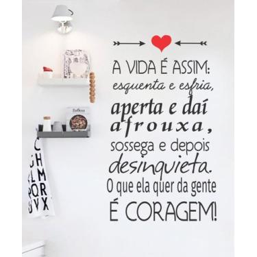 Imagem de Adesivo Decorativo De Parede Frase A Vida É Assim decoração - Gaudesiv