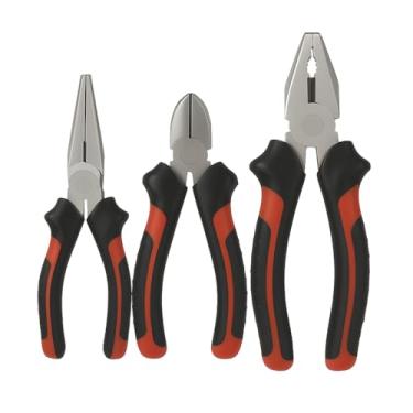 Imagem de Kit de Alicates Essenciais 3 Peças – Bico 6", Corte 6" e Universal 8" – Ergonômicos, Resistentes e Versáteis para Reparos e Manutenções Domésticas e Profissionais