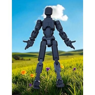 Imagem de Dummy 14 cm DESMONTADO 100% Articulado Figura de Ação Brinquedo Manequim Presente Infantil (PRET0-PRETO)