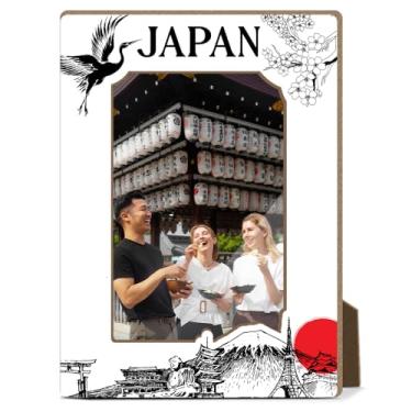 Imagem de Molduras de madeira com tema japonês, viagens, férias, presentes de lua de mel, presentes de lua de mel, para amigos, família, casa, escritório, decoração de mesa, moldura com suporte, comporta fotos