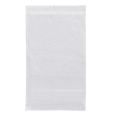Imagem de Toalha Social Com Franja Para Bordar 23cm x 39cm Valletex, Branco