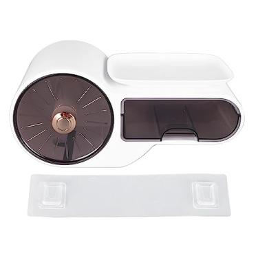 Imagem de Caixa de tecidos montada na parede Tampa de papel plástico à prova d'água de perfurador multifuncional sem higiênico de papel higiênico com superfície destacável e gaveta para a