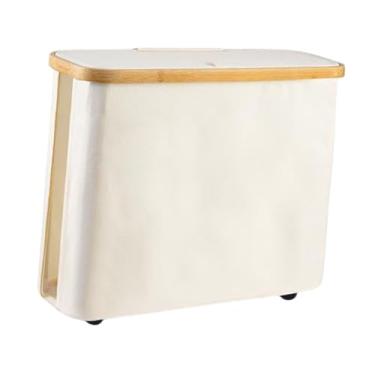 Imagem de Llazsybz Cesto para Armazenamento de Rolos de Papel Higiênico com Tampa, Suporte para Rolos de Papel Higiênico, Suporte para Armazenamento, Branco, Tamanho real