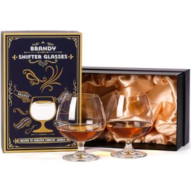 Imagem de Physkoa Copos grandes de Brandy Snifter de 623 g – Conjunto de 2 copos gigantes de conhaque e conhaque em caixa de presente para bourbon, uísque, tequila, rum, cerveja e bebidas espirituosas