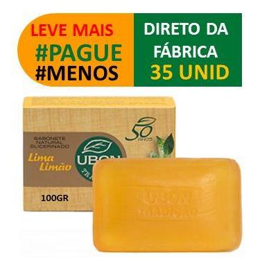 Imagem de Kit 35 Sabonete Glicerina Lima Limão Natural em Barra Ubon 100g com Em