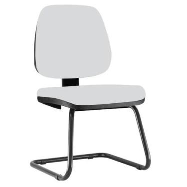 Imagem de Cadeira Para Escritório Job Fixa Tecido Sintético Branco - Lyam Decor