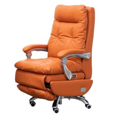 Imagem de YAYAOVP-24927 Cadeira de escritório executiva de couro genuíno com função reclinável para escritório em casa e estudo, cadeira de computador, cadeira de computador, suporte traseiro