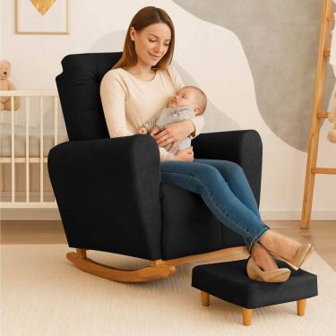 Imagem de Poltrona Amamentação Base Balanço Cecilia Preto