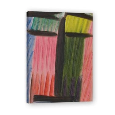 Imagem de NHLDZYH Pôster de arte expressionista (sem título 42) por Alexej von Jawlensky. Pinturas a óleo famosas. Decoração de parede de sala de estar ou escritório. Moldura interna 50 x 70 cm - 19,6 x 27,5