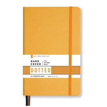 Imagem de Minimalism Art Caderno Capa Dura A5, Grade Pontilhada, 192 Paginas, Bolso Interno - Amarelo