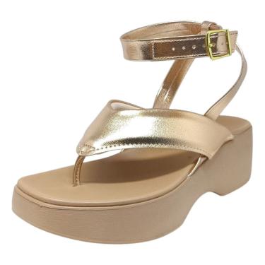 Imagem de Sandália Feminina Anabela Média Plataforma Conforto Moleca