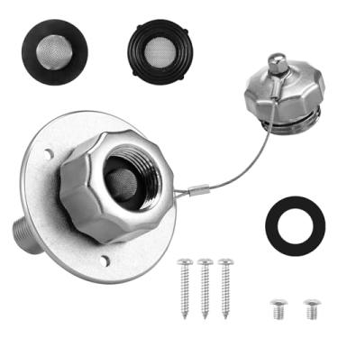 Imagem de LZVXTYM Entrada de água totalmente em metal, adaptador de mangueira de entrada de água GHT de 3/10.2 cm, entrada de água da cidade RV com válvula de retenção, substituição de entrada de água RV para