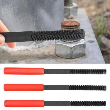 Imagem de Conjunto de arquivos de rosca de 3 peças, arquivo restaurador de rosca de alta dureza, arquivo de reparo de rosca métrica multiuso, arquivo restaurador de rosca de aço resistente, arquivo de