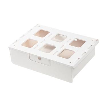 Imagem de predolo Organizador de gavetas embaixo da mesa, recipiente escolar, bandeja para armazenamento embaixo da mesa para despensa, armário de trabalho, toalhas de, com Caixa Pequena
