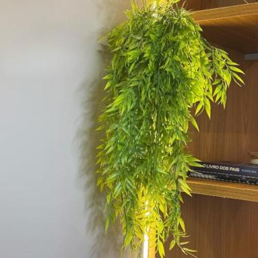 Imagem de Kit 2 Plantas Penduradas Artificial - Samambaia ou Jiboia Realista para Decoração(3 Pendente Folha de Bambu)