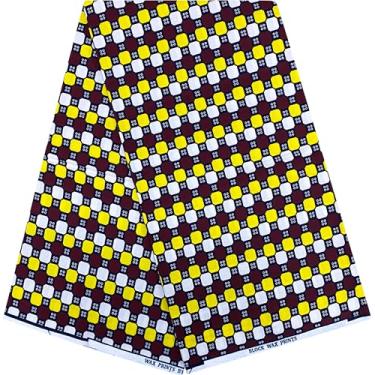 Imagem de Shenbolen Tecido de cera africana 6 jardas Ankara Print Tecido de algodão para vestido de festa (B11)