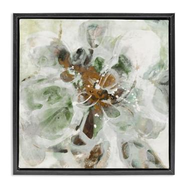 Imagem de Stupell Industries Arte de parede em tela flutuante preta com movimento marrom e bege, design de Liz Jardine, 63 x 63 cm