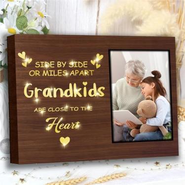 Imagem de Nestura Porta-retrato para avó | Moldura para avó com luz de 10 x 15 cm | Presentes para avó de netos | Lembrança da vovó e eu | Melhores presentes para avó, mãe e outras mães