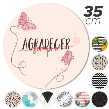 Imagem de Sousplat Avulso Base De Mdf 35Cm Completo Estampado Gratidão