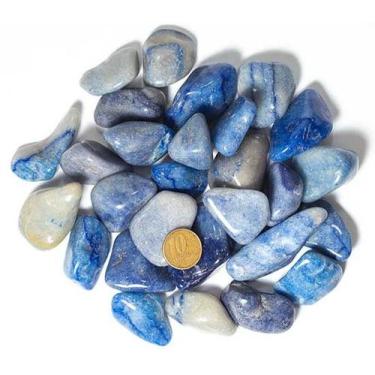 Imagem de 1 kg de Quartzo Azul Celeste Rolado - Pedra Natural de 30 a 45mm - Cla