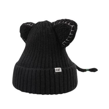 Imagem de Mulheres Inverno Bonito Animal Gato Chapéu Crochê Gorro Chapéus Fotogr
