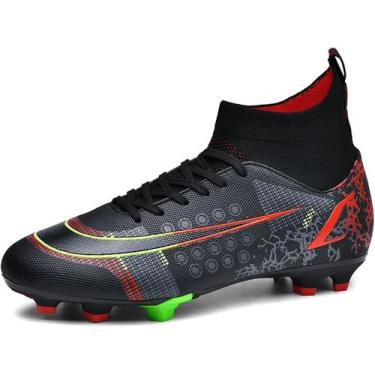 Imagem de Tênis de futebol masculinos de futebol com pontas longas, couro e borr
