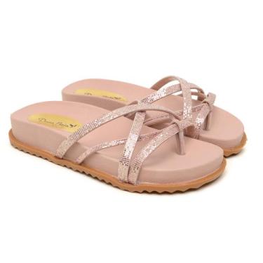 Imagem de Papete Rasteirinha Sandalia  Slide Rose  Adulto Menina Moda Blogueira 