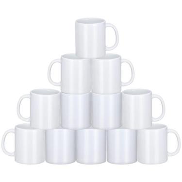 Imagem de Canecas de sublimação de cerâmica branca Yephets, pacote com 12 unidad